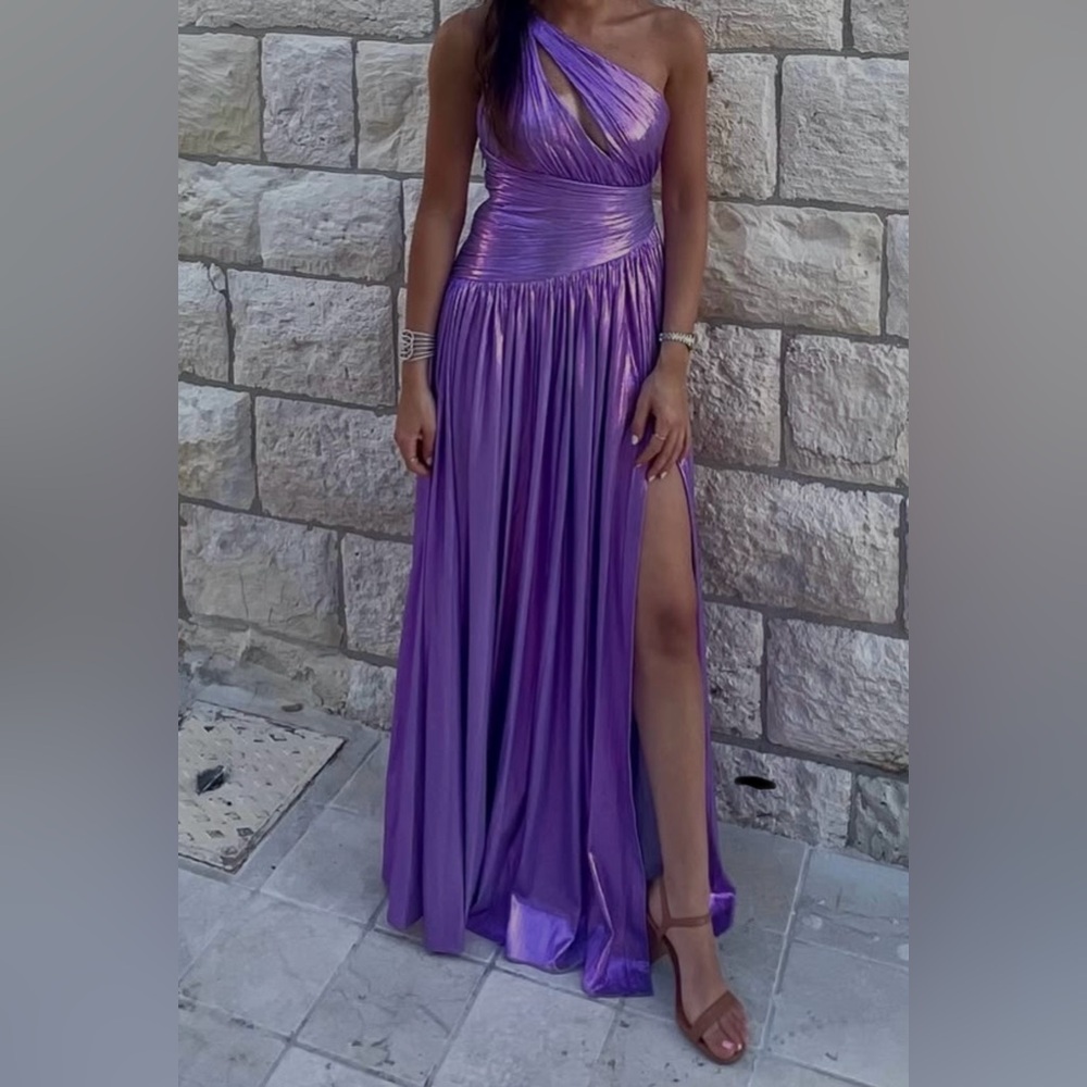 Retrofete Lilac One-Shoulder Maxi Dress